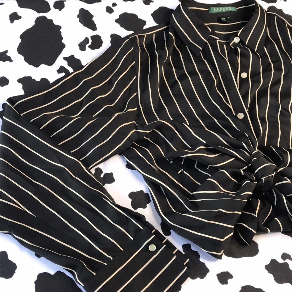 lauren by ralph lauren collared button up blouse